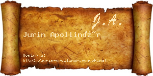 Jurin Apollinár névjegykártya